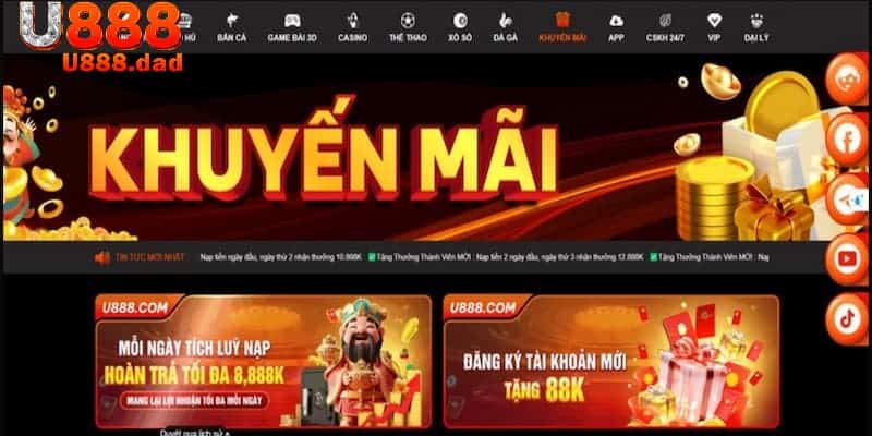 Thông tin về sự kiện tặng thưởng nạp cho hội viên chính thức U888